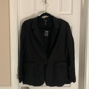 Aqua Black Wool Blazer